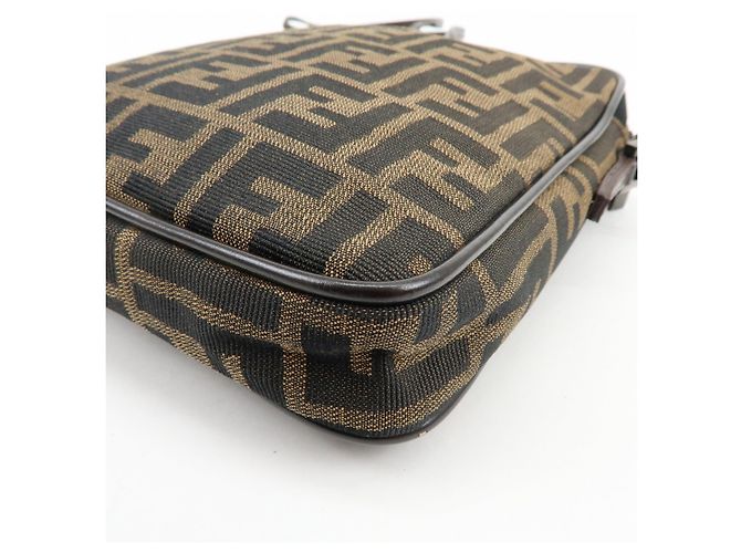 Borsa a spalla e borsa a tracolla FENDI Zucca Canvas Leather Marrone 8BT053 - vista 14