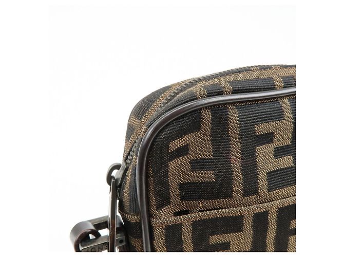Borsa a spalla e borsa a tracolla FENDI Zucca Canvas Leather Marrone 8BT053 - vista 15
