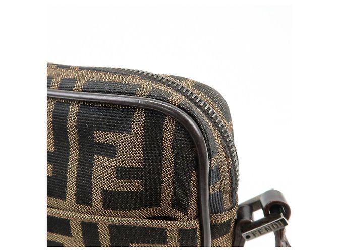 Borsa a spalla e borsa a tracolla FENDI Zucca Canvas Leather Marrone 8BT053 - vista 16