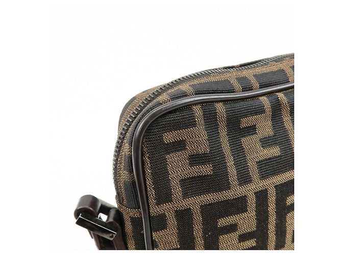 Borsa a spalla e borsa a tracolla FENDI Zucca Canvas Leather Marrone 8BT053 - vista 17