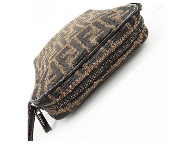 Borsa a spalla e borsa a tracolla FENDI Zucca Canvas Leather Marrone 8BT053 - vista 19