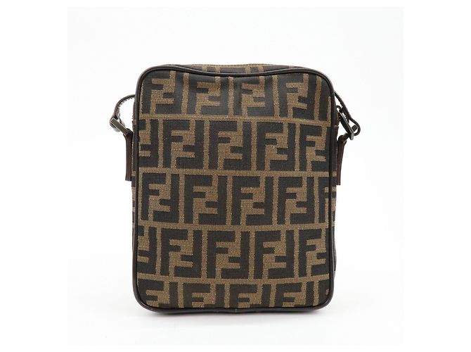 Borsa a spalla e borsa a tracolla FENDI Zucca Canvas Leather Marrone 8BT053 - vista 2