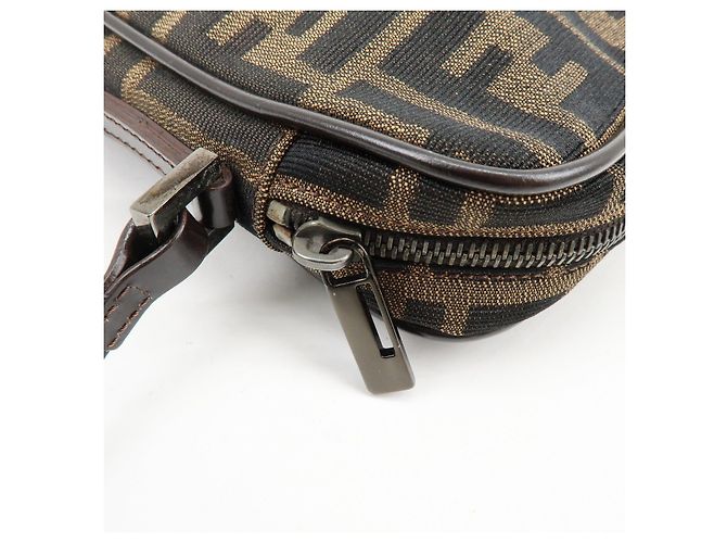 Borsa a spalla e borsa a tracolla FENDI Zucca Canvas Leather Marrone 8BT053 - vista 20
