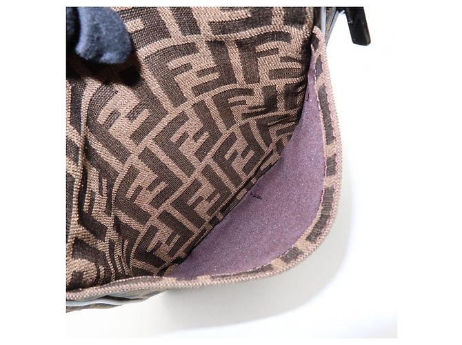 Borsa a spalla e borsa a tracolla FENDI Zucca Canvas Leather Marrone 8BT053 - vista 23