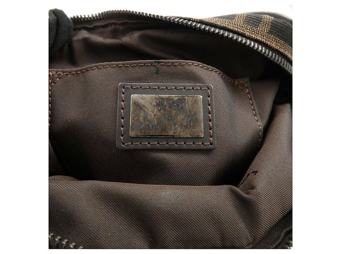 Borsa a spalla e borsa a tracolla FENDI Zucca Canvas Leather Marrone 8BT053 - vista 24