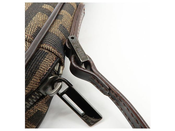 Borsa a spalla e borsa a tracolla FENDI Zucca Canvas Leather Marrone 8BT053 - vista 8