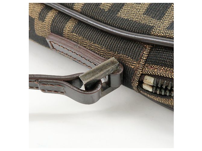 Borsa a spalla e borsa a tracolla FENDI Zucca Canvas Leather Marrone 8BT053 - vista 9
