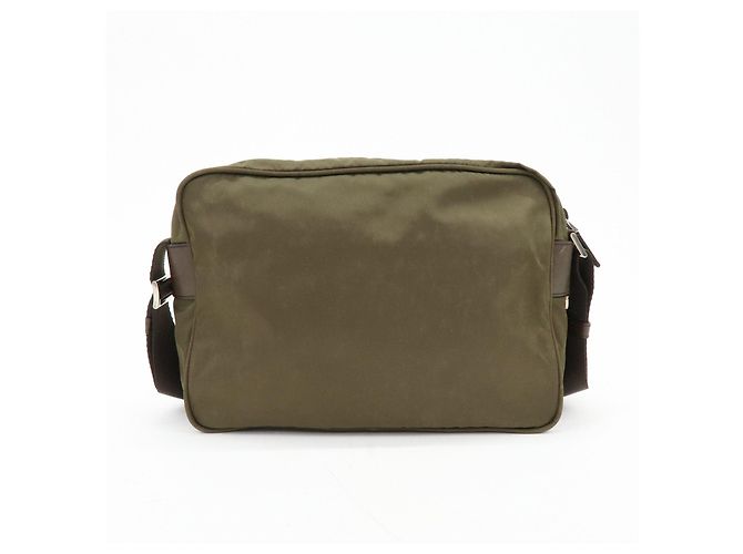 Borsa a tracolla in nylon PRADA con logo Triangle Khaki Brown BT0166 - vista 2