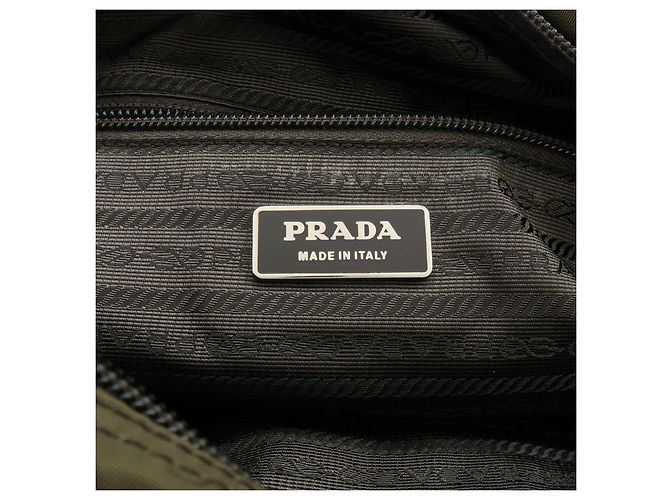 Borsa a tracolla in nylon PRADA con logo Triangle Khaki Brown BT0166 - vista 23