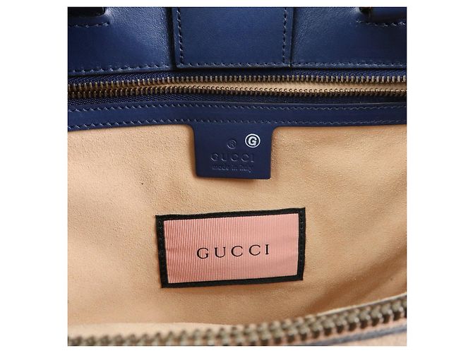 GUCCI GG Marmont Ghost Leather 2Way Hand Bag Navy Red White 448054 - vista 10
