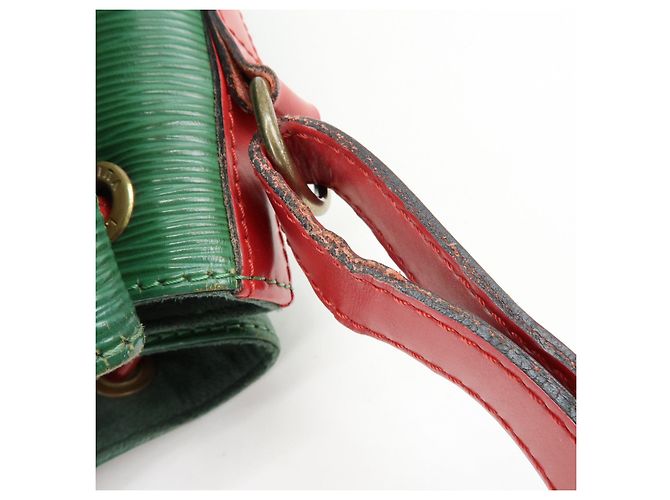 Borsa a tracolla Louis Vuitton Epi Petit Noe Green Red M44147 - vista 9