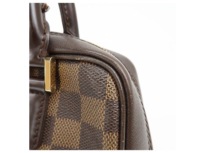 Borsa a mano Louis Vuitton Damier Canvas Leather Triana Ebene N51155 - vista 15