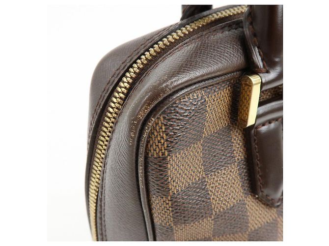 Borsa a mano Louis Vuitton Damier Canvas Leather Triana Ebene N51155 - vista 16