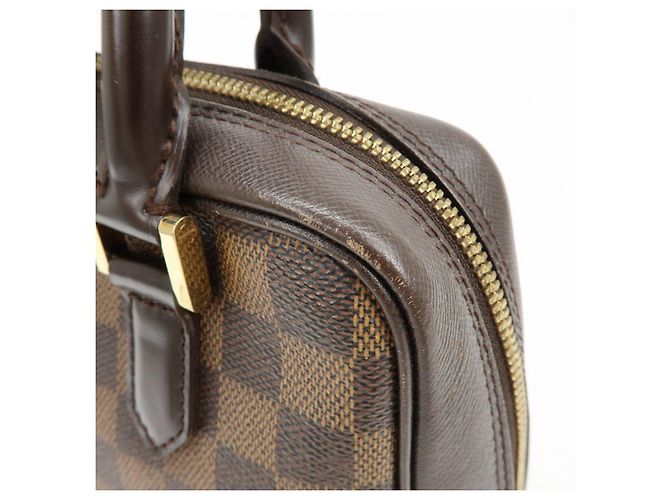 Borsa a mano Louis Vuitton Damier Canvas Leather Triana Ebene N51155 - vista 17