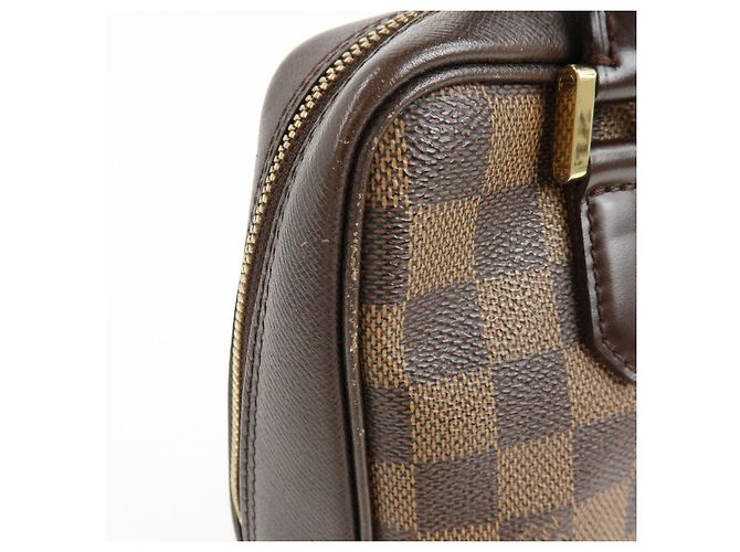 Borsa a mano Louis Vuitton Damier Canvas Leather Triana Ebene N51155 - vista 18