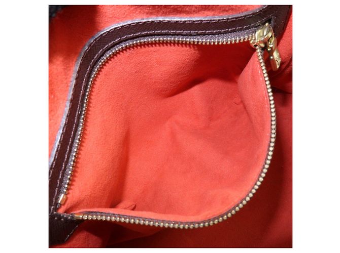 Borsa a mano Louis Vuitton Damier Canvas Leather Triana Ebene N51155 - vista 22