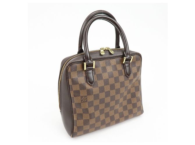 Borsa a mano Louis Vuitton Damier Canvas Leather Triana Ebene N51155 - vista 4