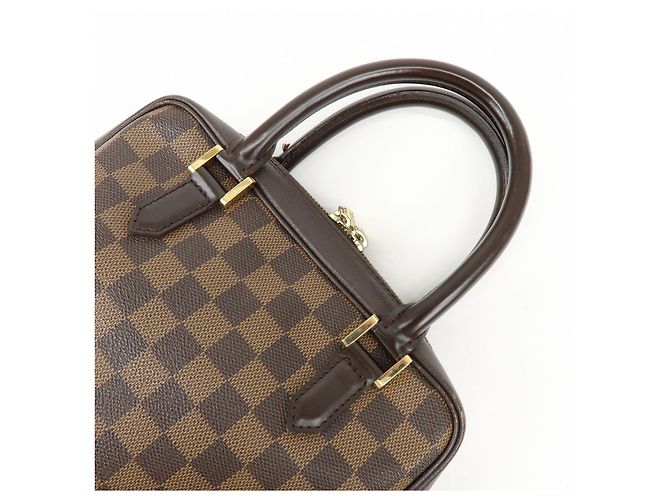 Borsa a mano Louis Vuitton Damier Canvas Leather Triana Ebene N51155 - vista 6