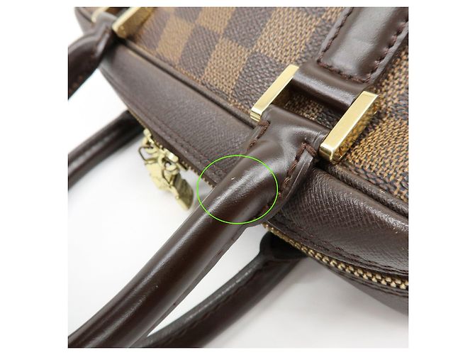 Borsa a mano Louis Vuitton Damier Canvas Leather Triana Ebene N51155 - vista 9