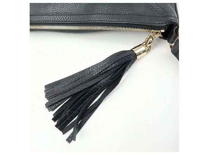 Borsa a tracolla GUCCI in pelle Interlocking G con frange Nero 295175 - vista 15