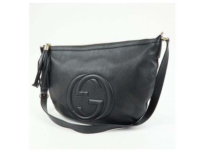 Borsa a tracolla GUCCI in pelle Interlocking G con frange Nero 295175 - vista 3