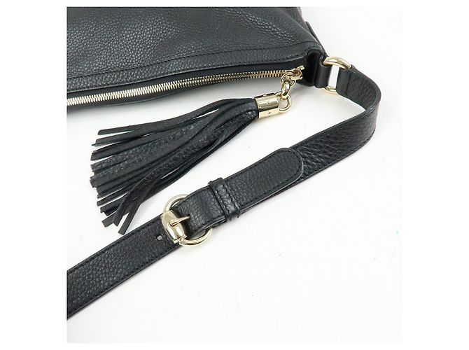 Borsa a tracolla GUCCI in pelle Interlocking G con frange Nero 295175 - vista 8