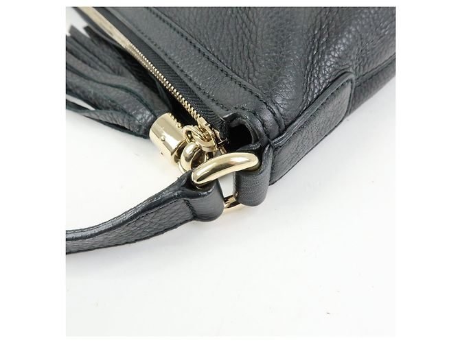 Borsa a tracolla GUCCI in pelle Interlocking G con frange Nero 295175 - vista 9