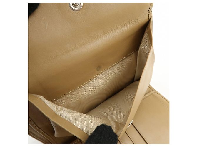 Portafoglio compatto trifold in nylon e pelle con logo PRADA Beige 1M0170 - vista 15