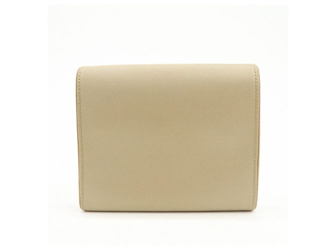 Portafoglio compatto trifold in nylon e pelle con logo PRADA Beige 1M0170 - vista 2