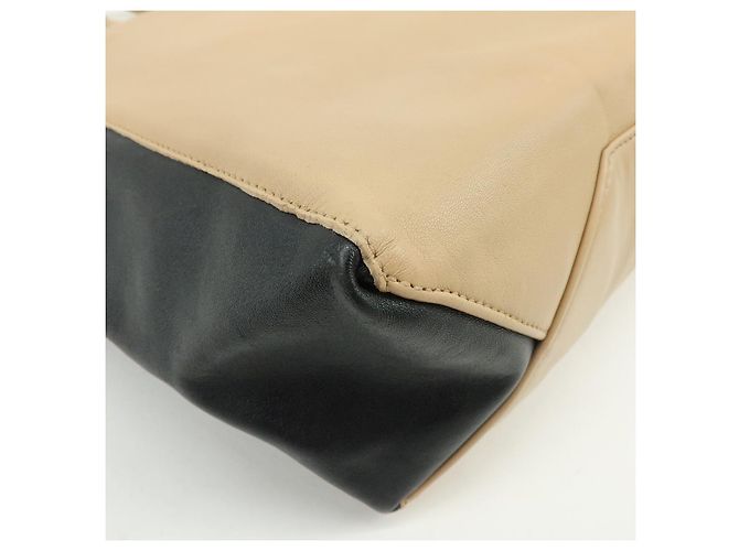 Céline CELINE Horizontal Cabas Leder Tote Bag Handtasche Beige Black - Ansicht 13