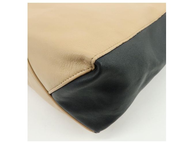 Céline CELINE Horizontal Cabas Leder Tote Bag Handtasche Beige Black - Ansicht 14