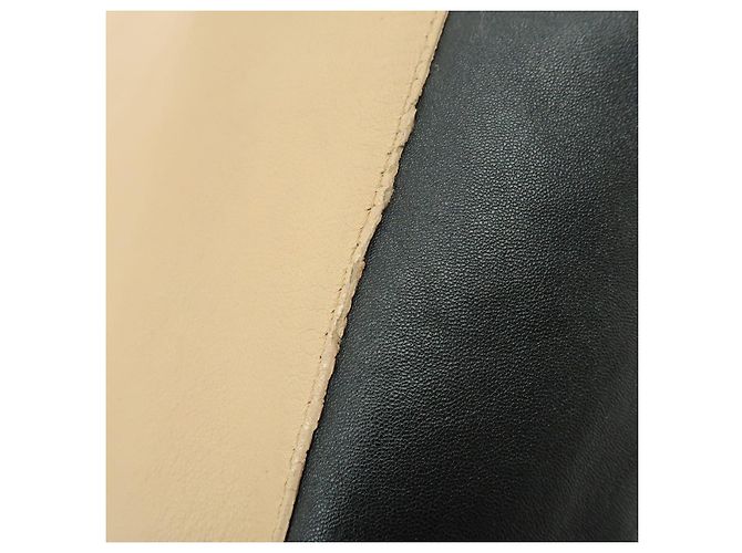 Céline CELINE Horizontal Cabas Leder Tote Bag Handtasche Beige Black - Ansicht 15