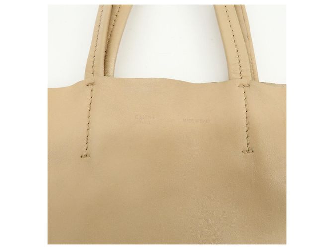 Céline CELINE Horizontal Cabas Leder Tote Bag Handtasche Beige Black - Ansicht 19