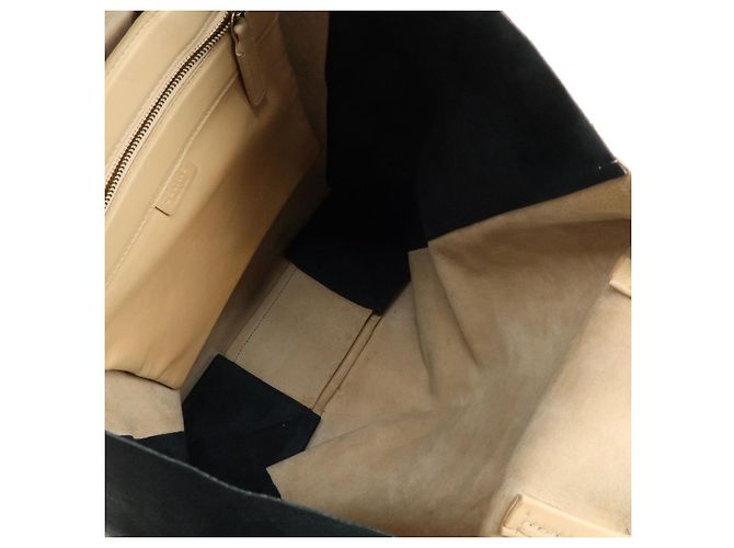 Céline CELINE Horizontal Cabas Leder Tote Bag Handtasche Beige Black - Ansicht 20