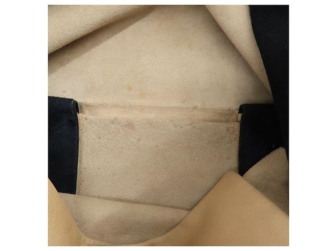 Céline CELINE Horizontal Cabas Leder Tote Bag Handtasche Beige Black - Ansicht 21