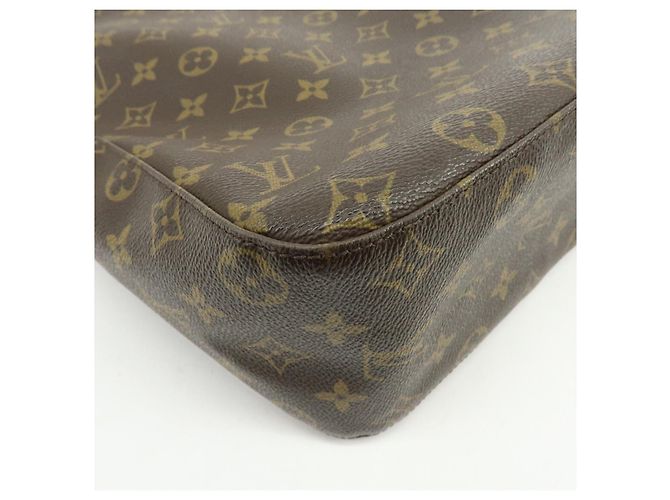 Borsa a tracolla Louis Vuitton Monogram Looping GM in pelle Marrone M51145 - vista 12