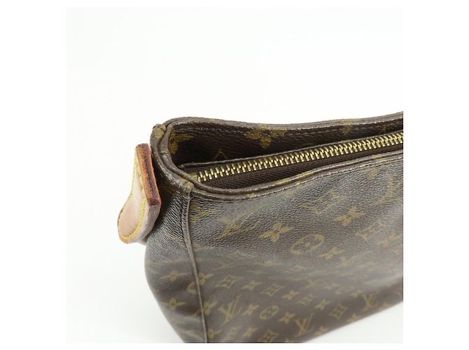 Borsa a tracolla Louis Vuitton Monogram Looping GM in pelle Marrone M51145 - vista 16