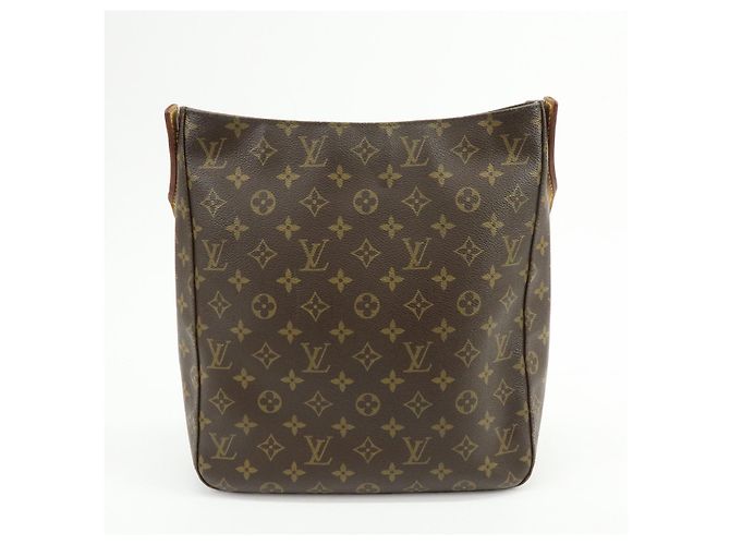 Borsa a tracolla Louis Vuitton Monogram Looping GM in pelle Marrone M51145 - vista 2