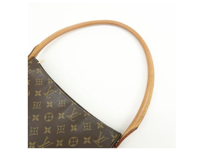 Borsa a tracolla Louis Vuitton Monogram Looping GM in pelle Marrone M51145 - vista 6