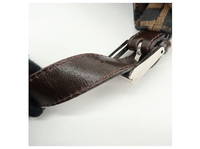 Borsa a tracolla e borsa a mano FENDI in tela Zucca e pelle Black Brown 26569 - vista 10