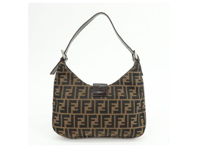Borsa a tracolla e borsa a mano FENDI in tela Zucca e pelle Black Brown 26569 - vista 2