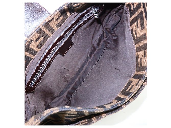 Borsa a tracolla e borsa a mano FENDI in tela Zucca e pelle Black Brown 26569 - vista 21