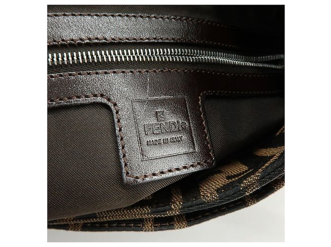 Borsa a tracolla e borsa a mano FENDI in tela Zucca e pelle Black Brown 26569 - vista 23