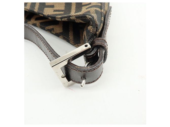 Borsa a tracolla e borsa a mano FENDI in tela Zucca e pelle Black Brown 26569 - vista 9