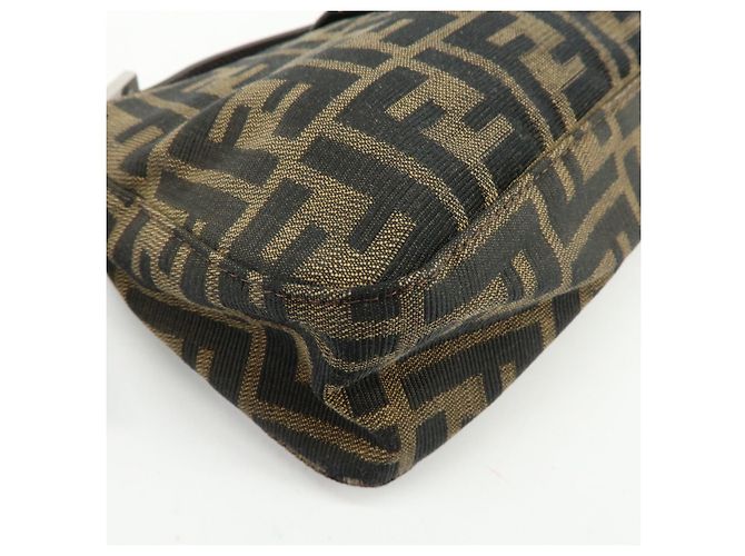 FENDI Borsa a mano e a tracolla in pelle e tela Zucca Marrone 26722 - vista 12