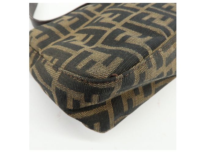 FENDI Borsa a mano e a tracolla in pelle e tela Zucca Marrone 26722 - vista 14