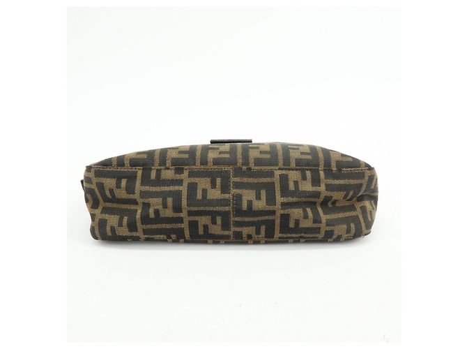 FENDI Borsa a mano e a tracolla in pelle e tela Zucca Marrone 26722 - vista 5