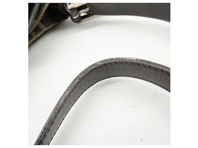 FENDI Borsa a mano e a tracolla in pelle e tela Zucca Marrone 26722 - vista 8
