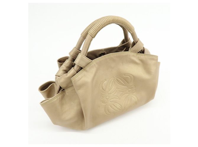 LOEWE Anagram Shopper aus Nappa Aire Leder Gold - Ansicht 4