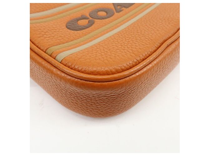 Borsa a spalla e borsa a tracolla in pelle con logo COACH Camel Brown - vista 11